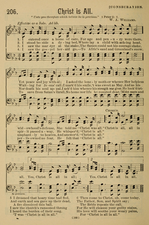 Hymns of the Christian Life: for the sanctuary, Sunday schools, prayer meetings, mission work and revival services page 140