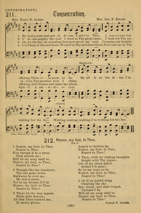 Hymns of the Christian Life: for the sanctuary, Sunday schools, prayer meetings, mission work and revival services page 143