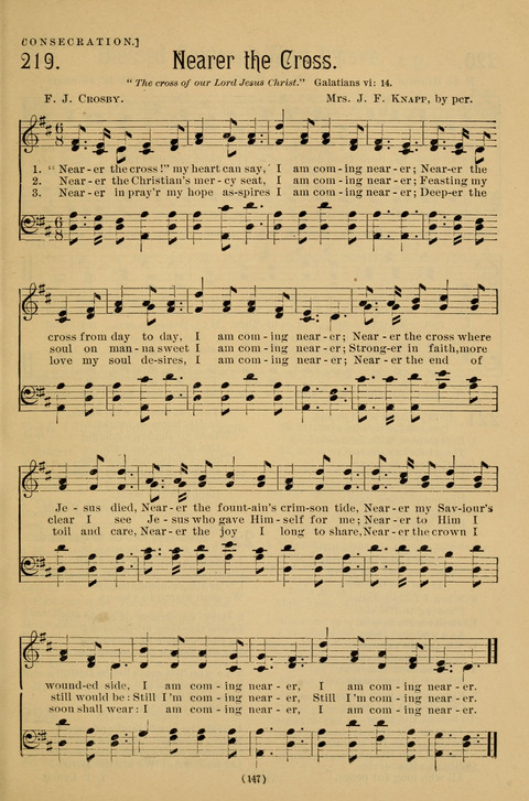 Hymns of the Christian Life: for the sanctuary, Sunday schools, prayer meetings, mission work and revival services page 147