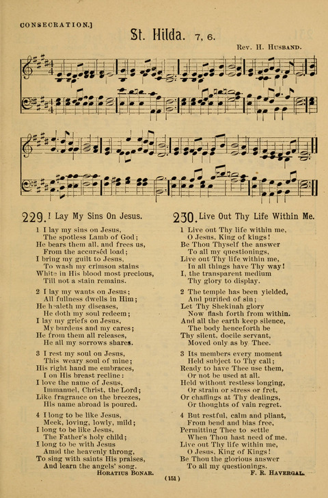 Hymns of the Christian Life: for the sanctuary, Sunday schools, prayer meetings, mission work and revival services page 151