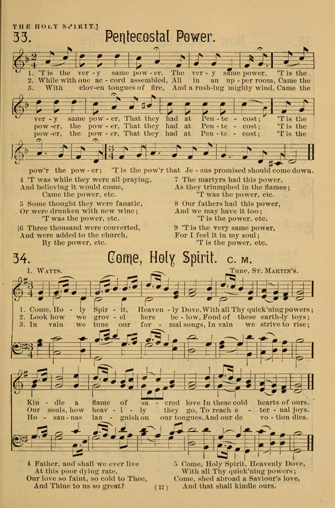Hymns of the Christian Life: for the sanctuary, Sunday schools, prayer meetings, mission work and revival services page 17