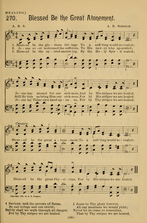 Hymns of the Christian Life: for the sanctuary, Sunday schools, prayer meetings, mission work and revival services page 181