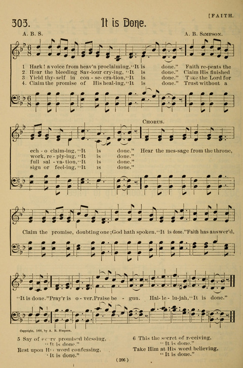 Hymns of the Christian Life: for the sanctuary, Sunday schools, prayer meetings, mission work and revival services page 206
