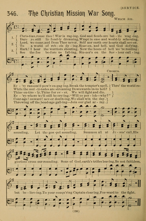 Hymns of the Christian Life: for the sanctuary, Sunday schools, prayer meetings, mission work and revival services page 236