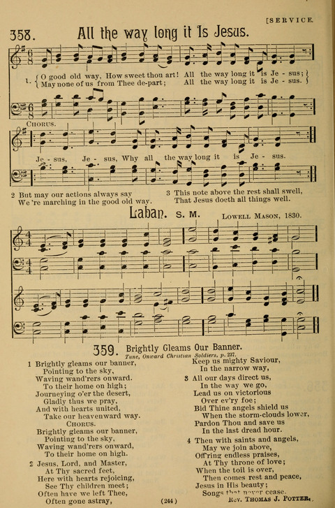 Hymns of the Christian Life: for the sanctuary, Sunday schools, prayer meetings, mission work and revival services page 244