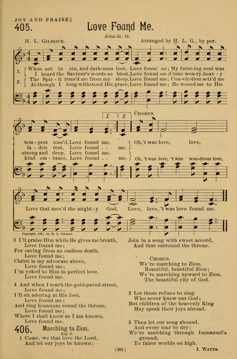 Hymns of the Christian Life: for the sanctuary, Sunday schools, prayer meetings, mission work and revival services page 281