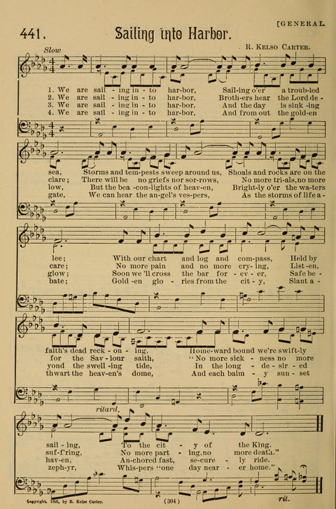 Hymns of the Christian Life: for the sanctuary, Sunday schools, prayer meetings, mission work and revival services page 304