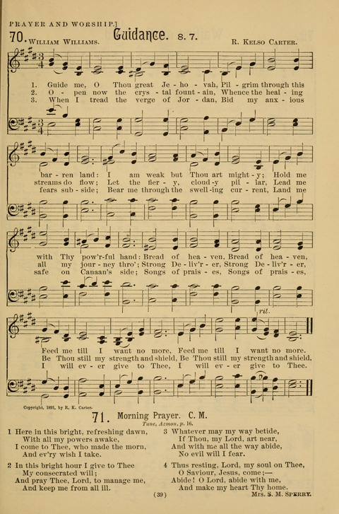 Hymns of the Christian Life: for the sanctuary, Sunday schools, prayer meetings, mission work and revival services page 39