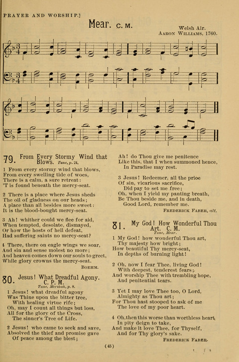 Hymns of the Christian Life: for the sanctuary, Sunday schools, prayer meetings, mission work and revival services page 45