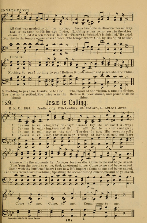 Hymns of the Christian Life: for the sanctuary, Sunday schools, prayer meetings, mission work and revival services page 77