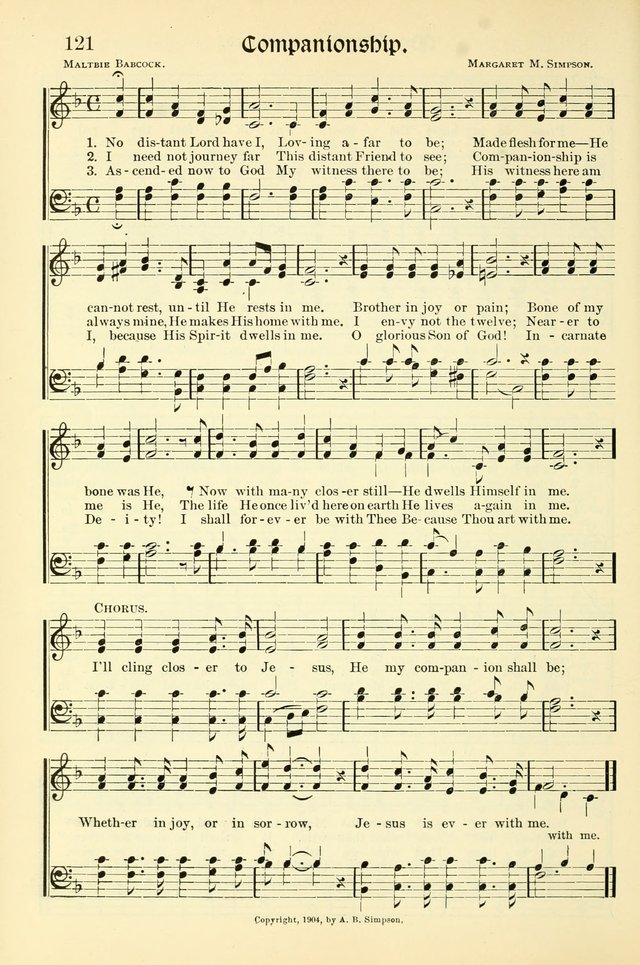 Hymns of the Christian Life. No. 3: for church worship, conventions, evangelistic services, prayer meetings, missionary meetings, revival services, rescue mission work and Sunday schools page 122