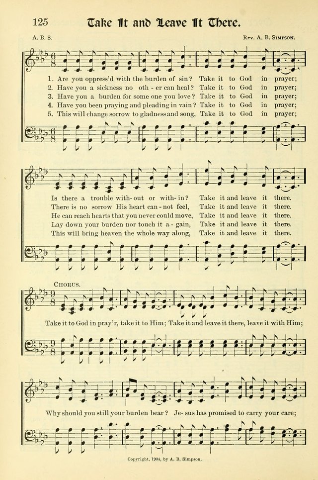 Hymns of the Christian Life. No. 3: for church worship, conventions, evangelistic services, prayer meetings, missionary meetings, revival services, rescue mission work and Sunday schools page 126