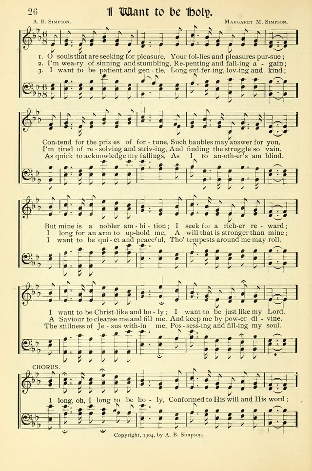 Hymns of the Christian Life. No. 3: for church worship, conventions, evangelistic services, prayer meetings, missionary meetings, revival services, rescue mission work and Sunday schools page 26