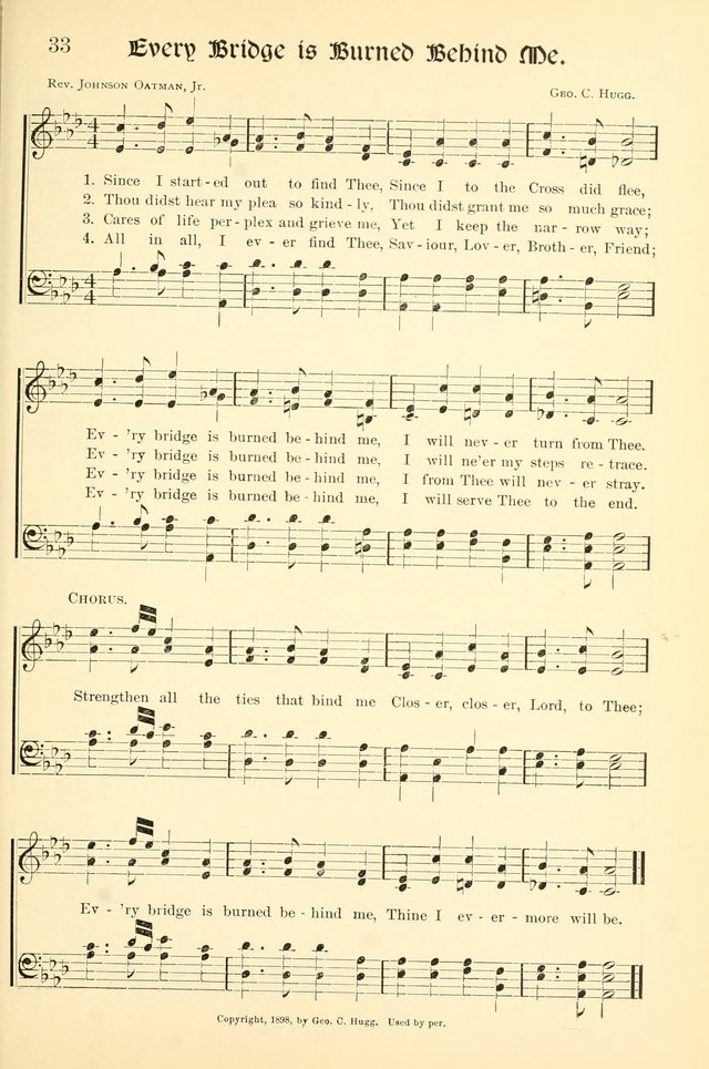 Hymns of the Christian Life. No. 3: for church worship, conventions, evangelistic services, prayer meetings, missionary meetings, revival services, rescue mission work and Sunday schools page 33