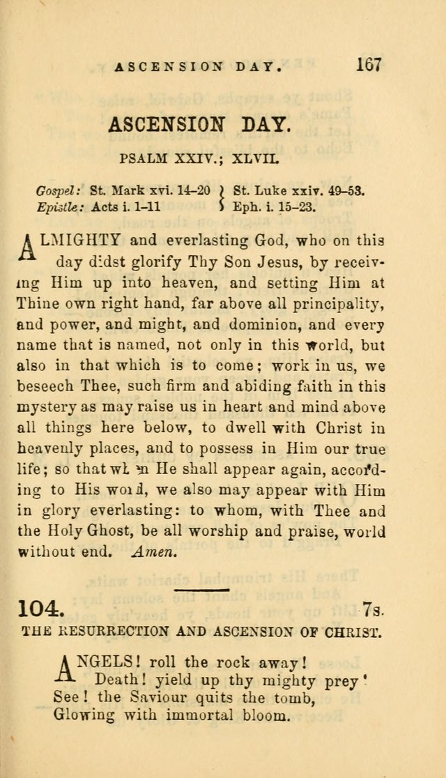Hymns and Chants: with offices of devotion. For use in Sunday-schools, parochial and week day schools, seminaries and colleges. Arranged according to the Church year page 167