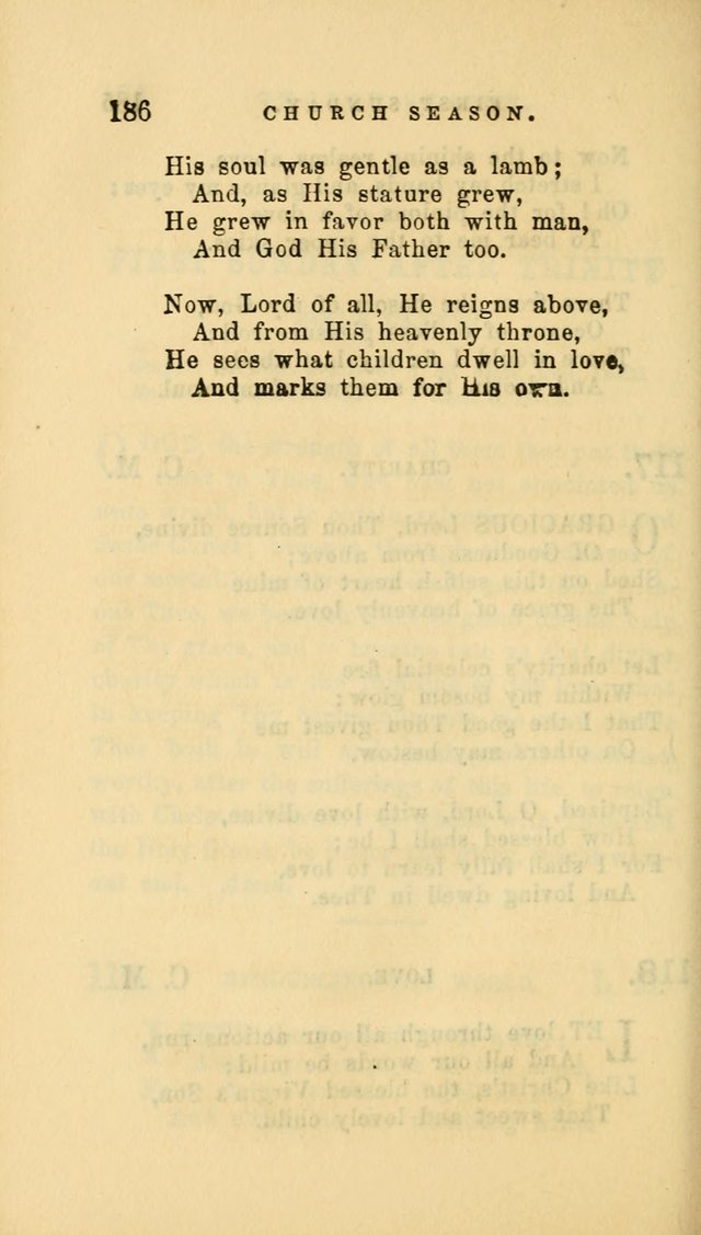 Hymns and Chants: with offices of devotion. For use in Sunday-schools, parochial and week day schools, seminaries and colleges. Arranged according to the Church year page 186