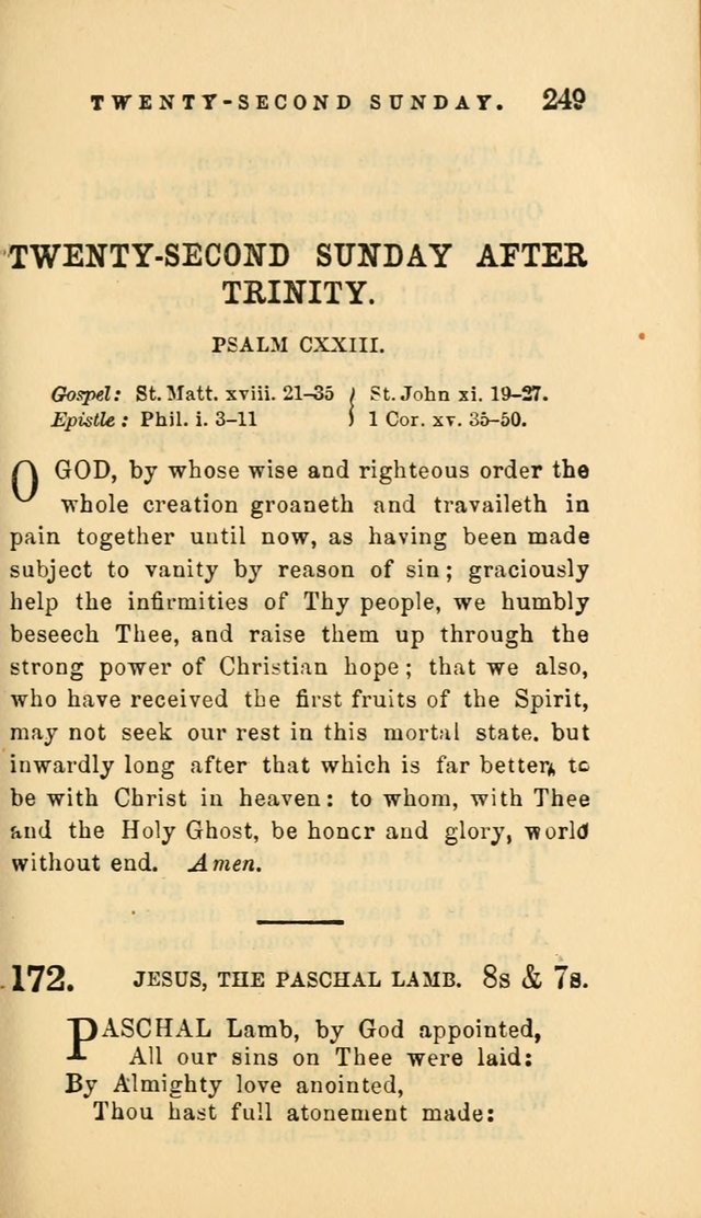Hymns and Chants: with offices of devotion. For use in Sunday-schools, parochial and week day schools, seminaries and colleges. Arranged according to the Church year page 249