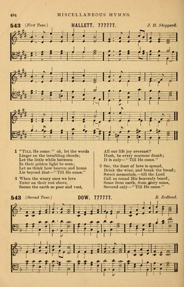Hymnal Companion to the Prayer Book: suited to the special seasons of the Christian year, and other occasions of public worship, as well as for use in the Sunday-school...With accompanying tunes page 489