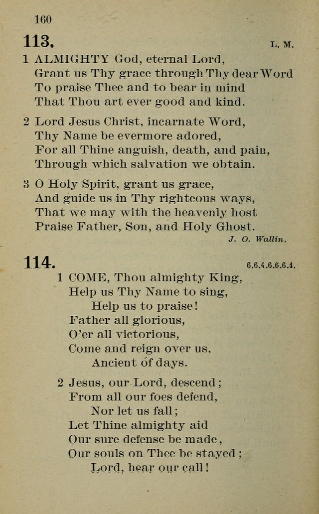 Hymnal: for churches and Sunday-schools of the Augustana Synod page 160