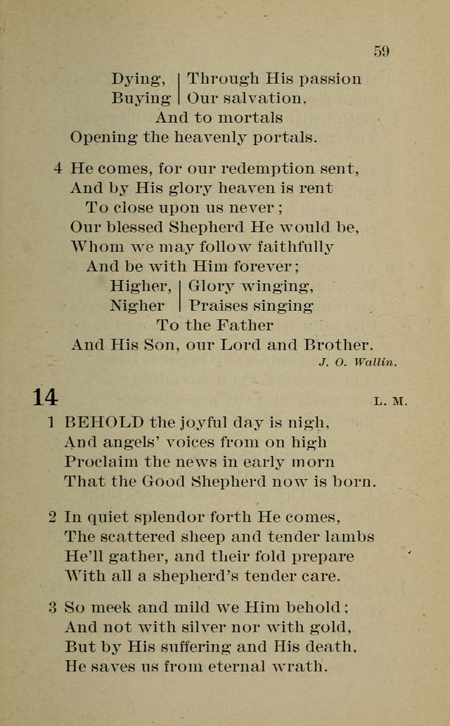 Hymnal: for churches and Sunday-schools of the Augustana Synod page 59