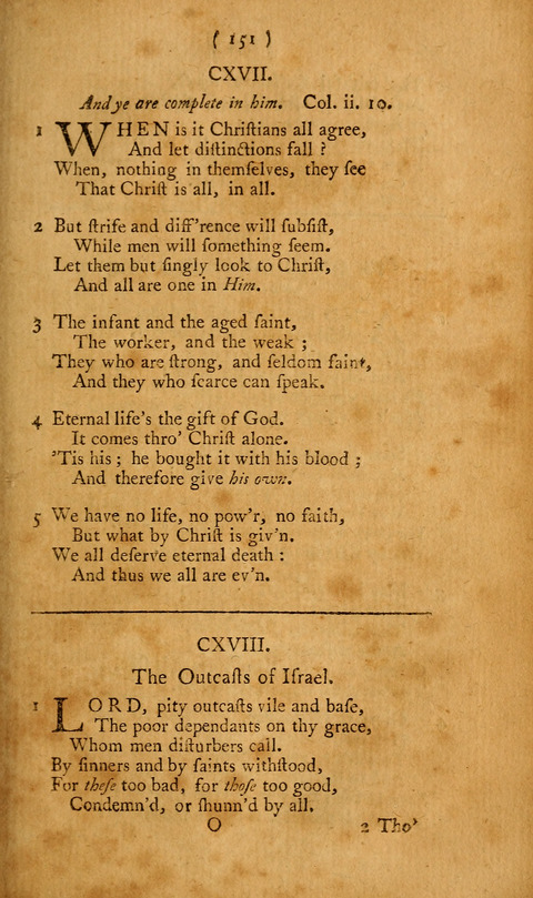 Hymns, etc.: composed on various subjects (10th ed.) page 151