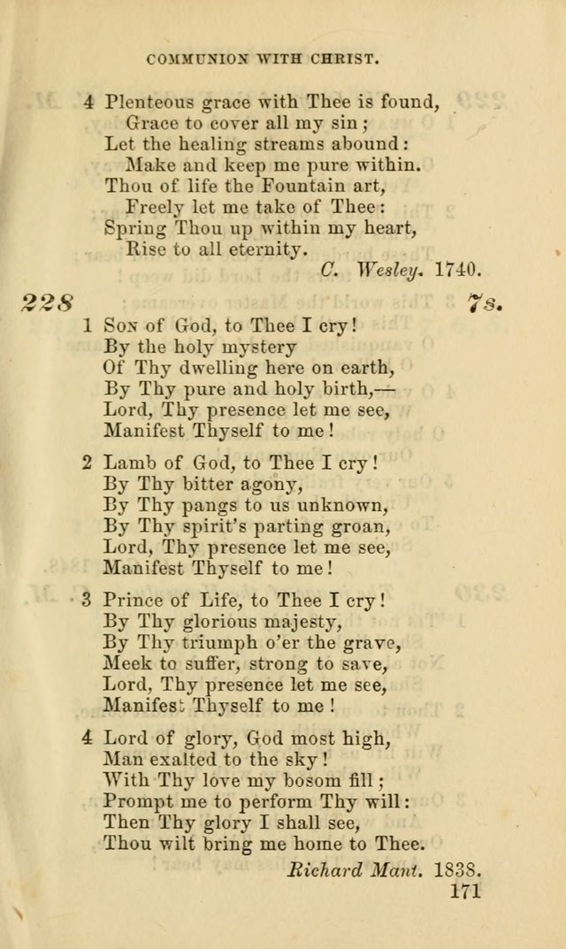 Hymns for the use of the Evangelical Lutheran Church, by the Authority of the Ministerium of Pennsylvania page 171