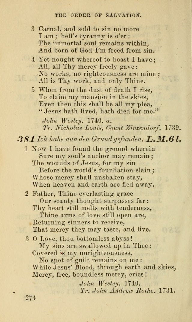 Hymns for the use of the Evangelical Lutheran Church, by the Authority of the Ministerium of Pennsylvania page 274