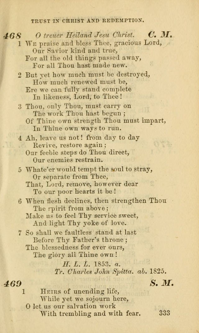 Hymns for the use of the Evangelical Lutheran Church, by the Authority of the Ministerium of Pennsylvania page 333