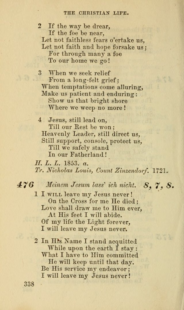 Hymns for the use of the Evangelical Lutheran Church, by the Authority of the Ministerium of Pennsylvania page 338