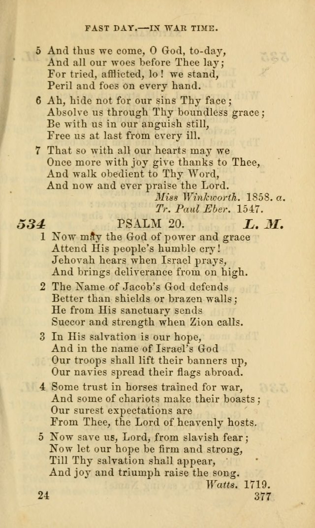 Hymns for the use of the Evangelical Lutheran Church, by the Authority of the Ministerium of Pennsylvania page 377