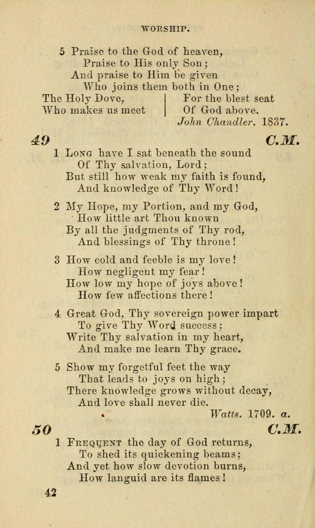 Hymns for the use of the Evangelical Lutheran Church, by the Authority of the Ministerium of Pennsylvania page 42