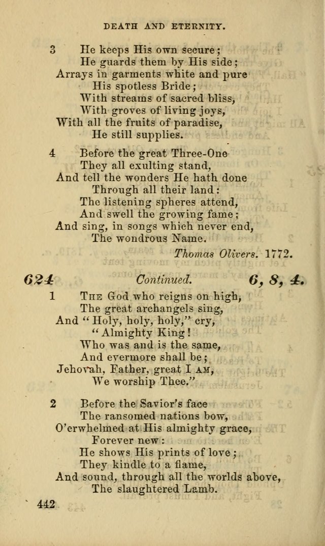 Hymns for the use of the Evangelical Lutheran Church, by the Authority of the Ministerium of Pennsylvania page 442