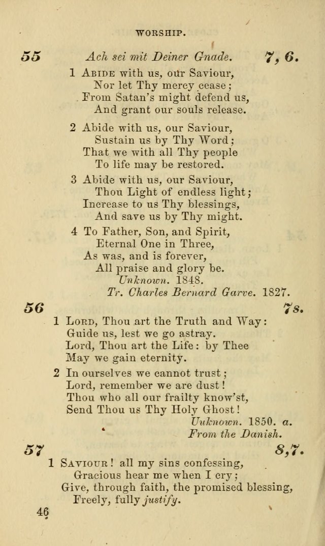 Hymns for the use of the Evangelical Lutheran Church, by the Authority of the Ministerium of Pennsylvania page 46