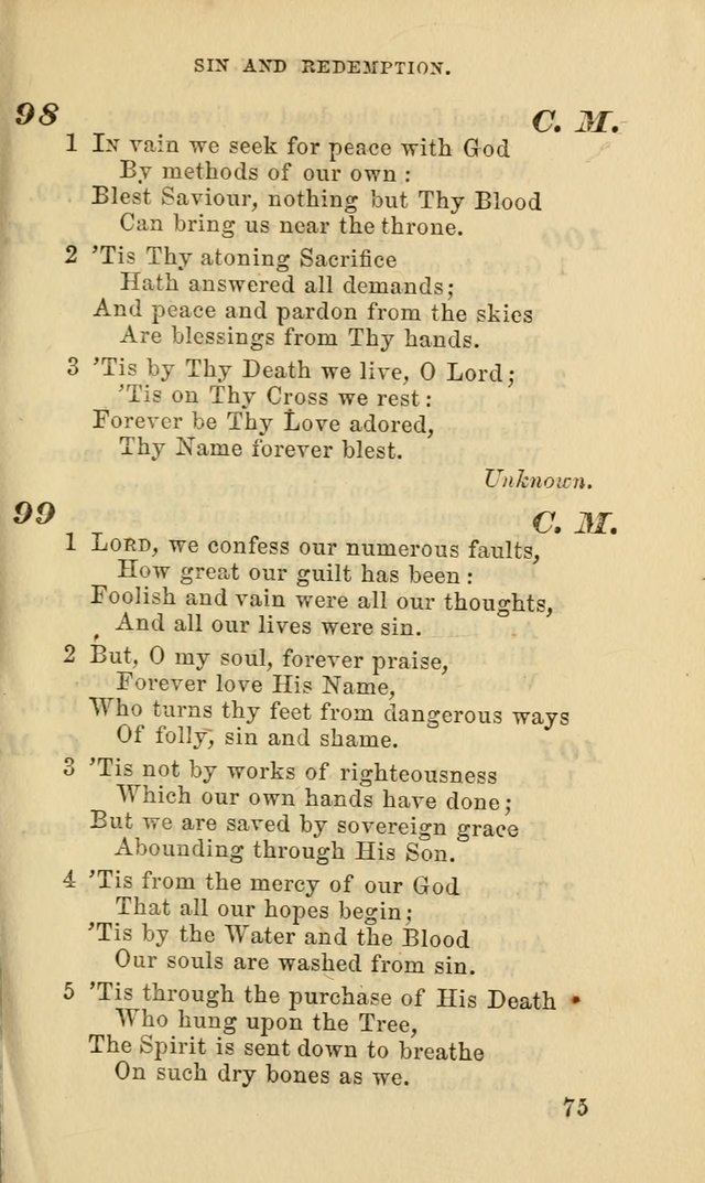 Hymns for the use of the Evangelical Lutheran Church, by the Authority of the Ministerium of Pennsylvania page 75