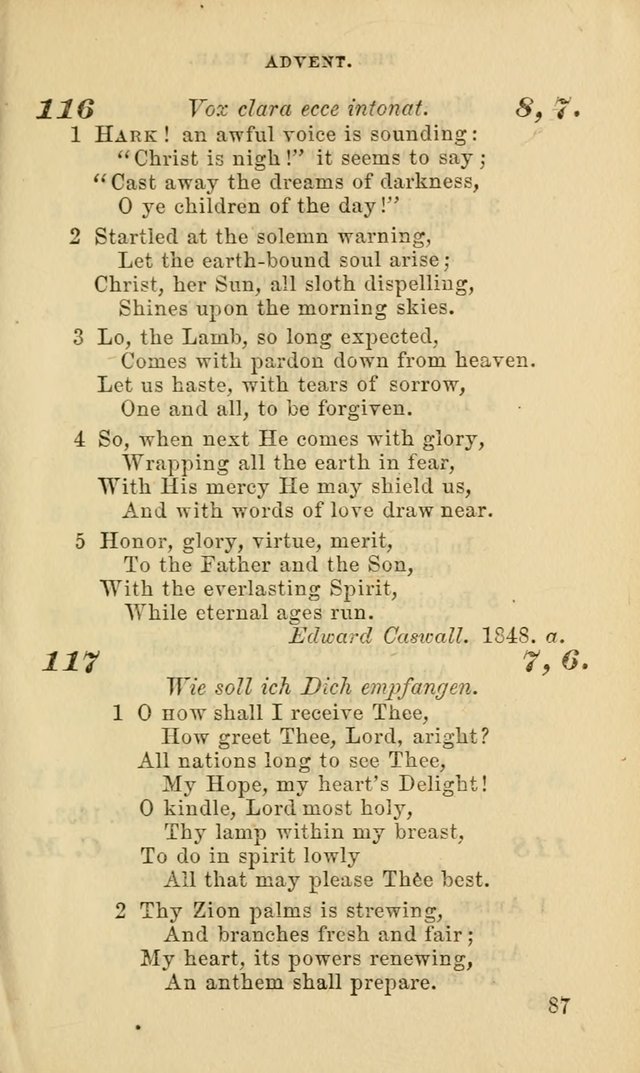 Hymns for the use of the Evangelical Lutheran Church, by the Authority of the Ministerium of Pennsylvania page 87