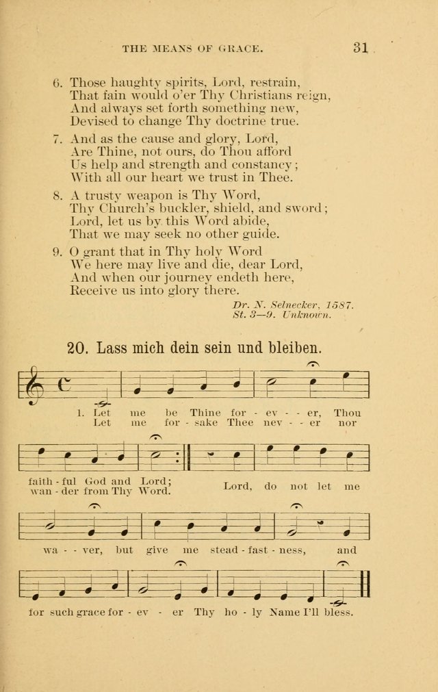 Hymns of the Evangelical Lutheran Church: for the use of English Lutheran Missions page 31