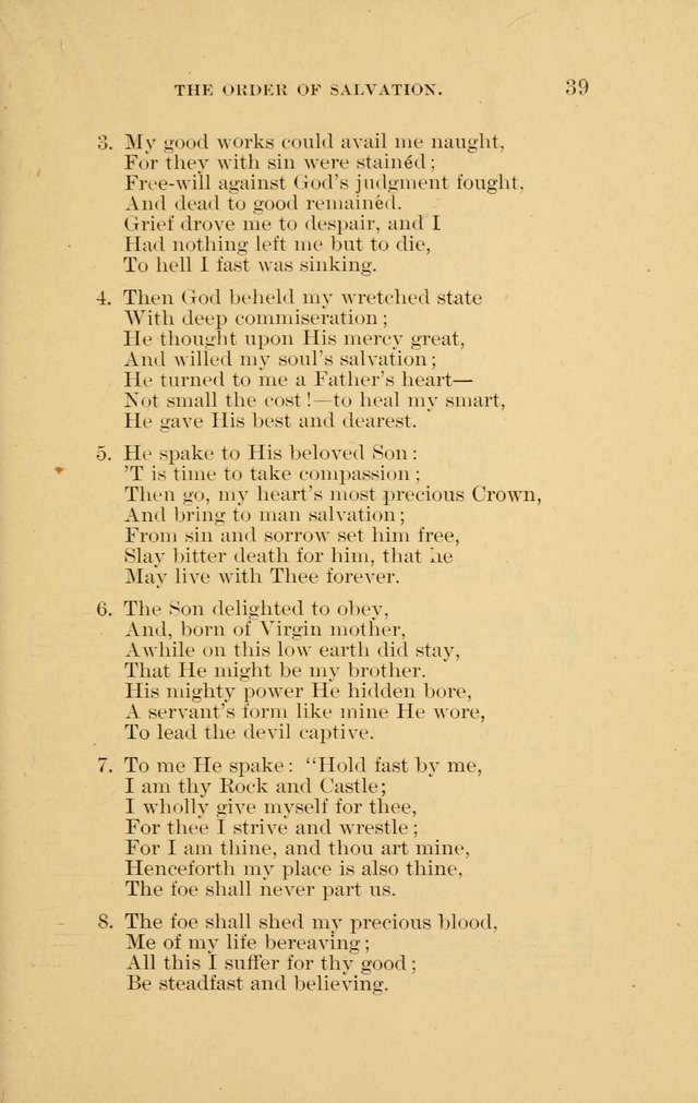 Hymns of the Evangelical Lutheran Church: for the use of English Lutheran Missions page 39