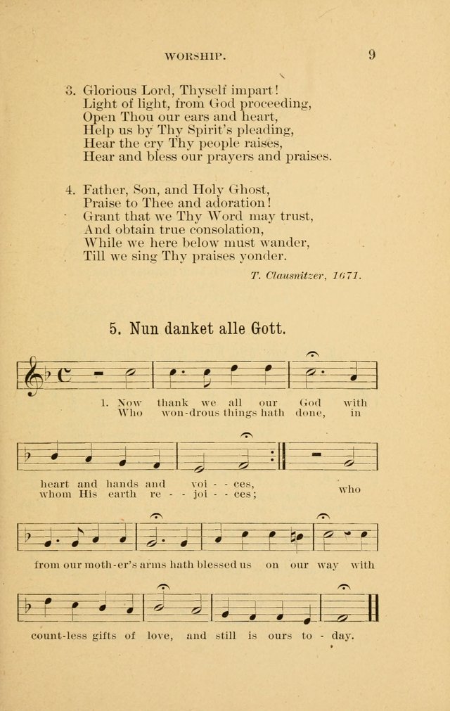 Hymns of the Evangelical Lutheran Church: for the use of English Lutheran Missions page 9