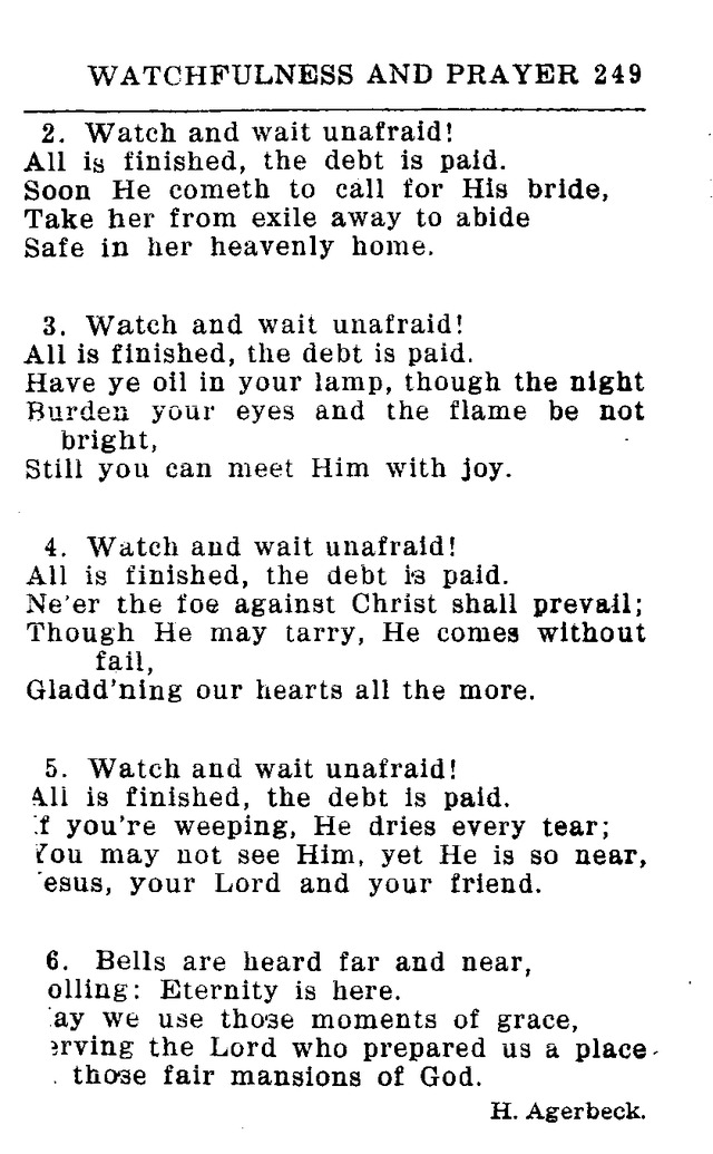 Hymnal for Church and Home (2nd ed.) page 249