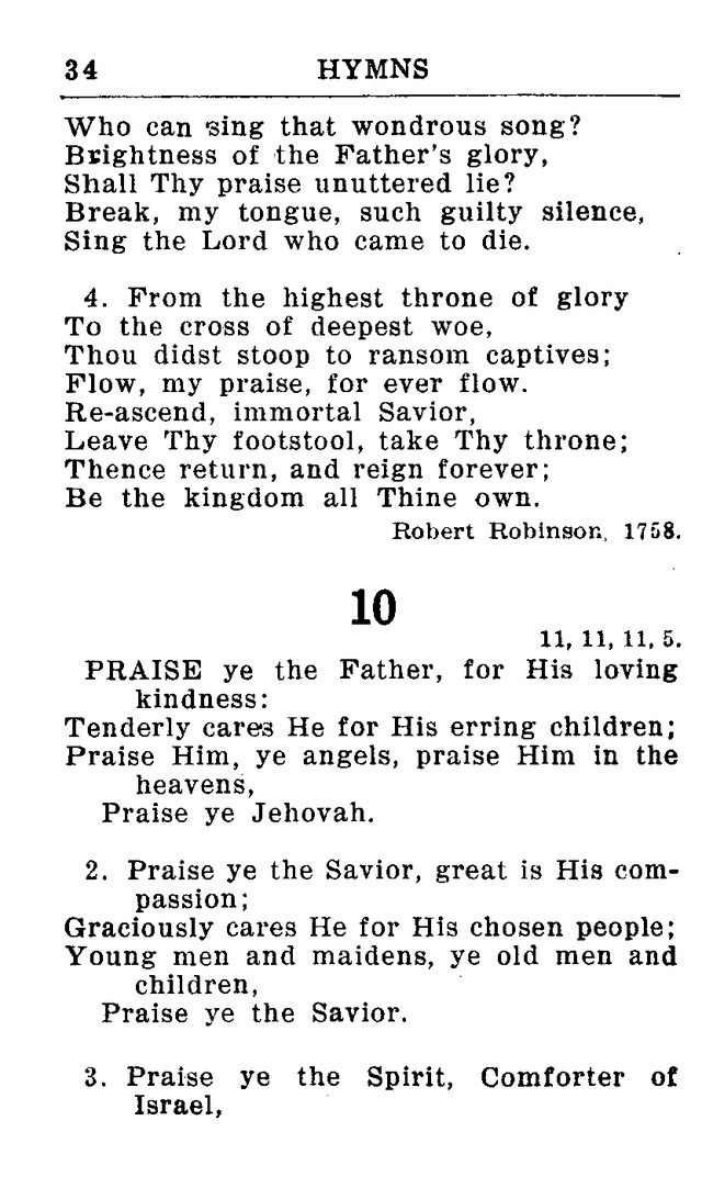 Hymnal for Church and Home (2nd ed.) page 34