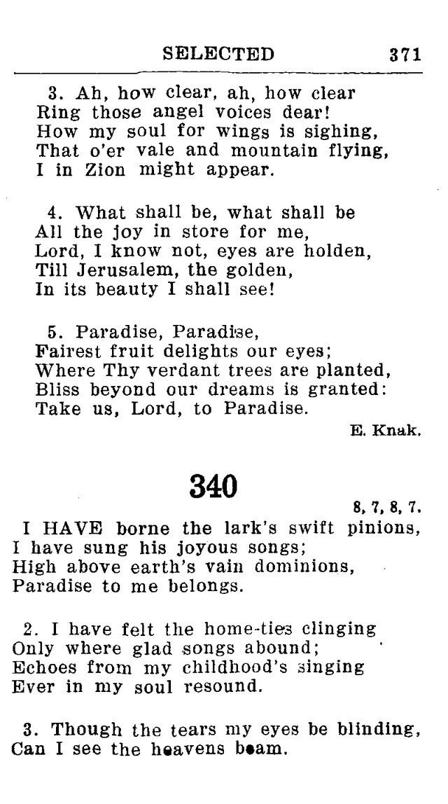 Hymnal for Church and Home (2nd ed.) page 371