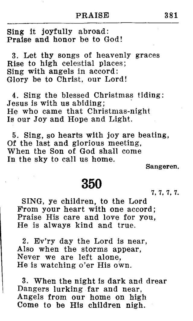 Hymnal for Church and Home (2nd ed.) page 381
