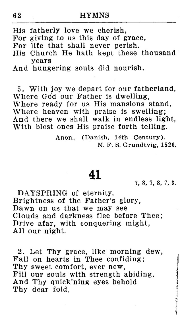 Hymnal for Church and Home (2nd ed.) page 62
