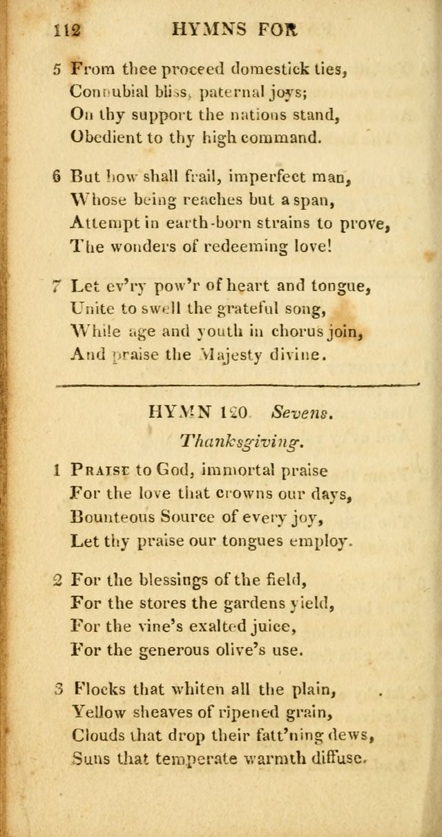 Hymns for Family Worship, with Prayers for Every Day in the Week (2nd ed.) page 112