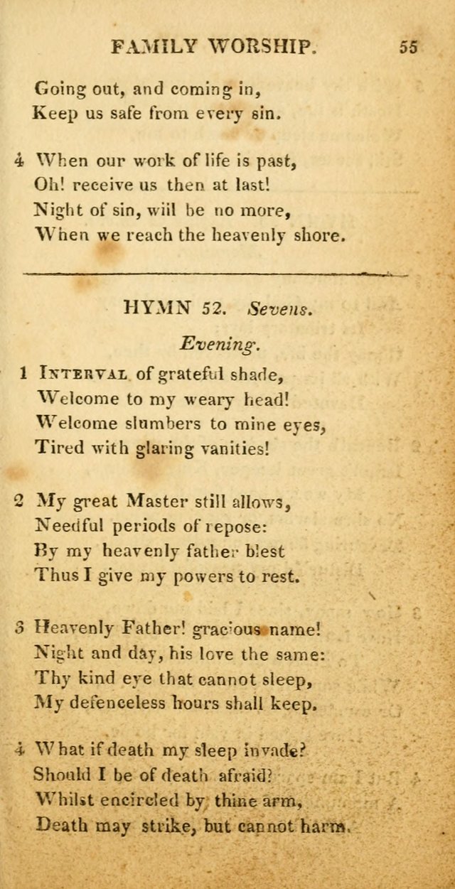 Hymns for Family Worship, with Prayers for Every Day in the Week (2nd ed.) page 55