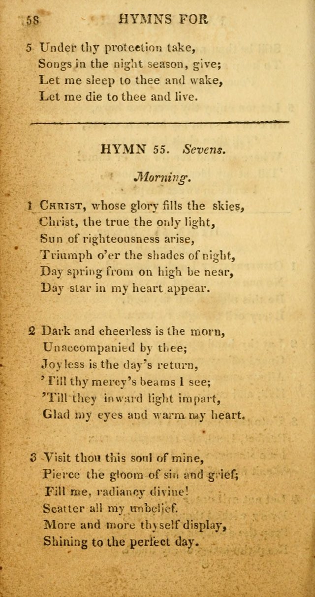 Hymns for Family Worship, with Prayers for Every Day in the Week (2nd ed.) page 58