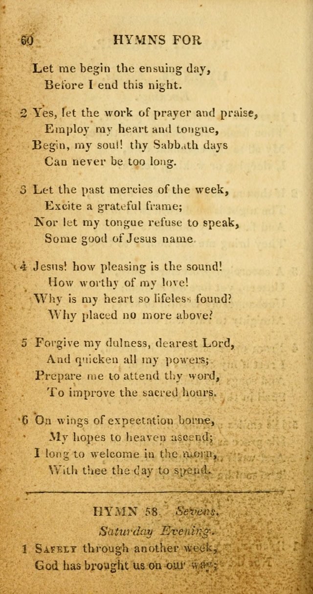Hymns for Family Worship, with Prayers for Every Day in the Week (2nd ed.) page 60