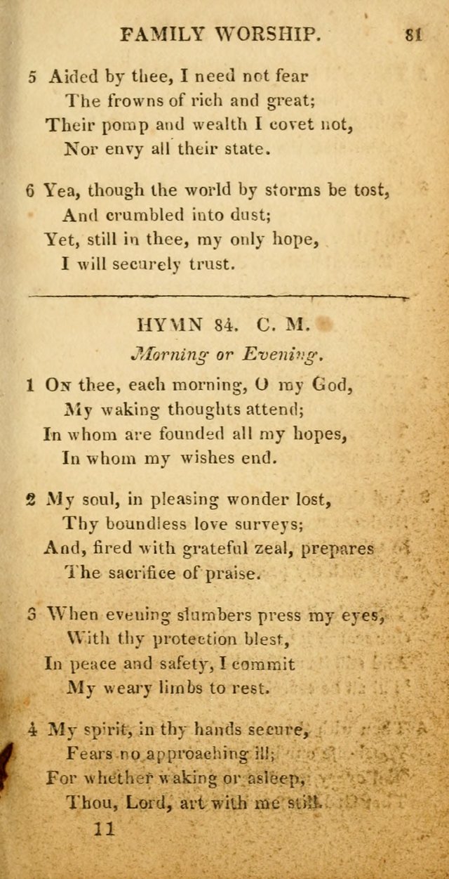 Hymns for Family Worship, with Prayers for Every Day in the Week (2nd ed.) page 81