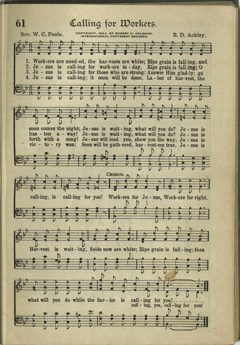 Harvest Hymns: Singable Gospel Songs page 61