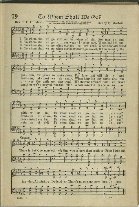 Harvest Hymns: Singable Gospel Songs page 79